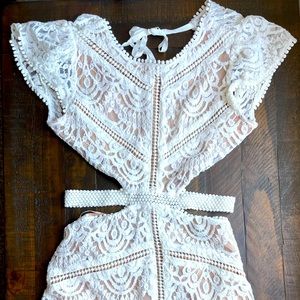 Signature 8 White Lace Mini Dress